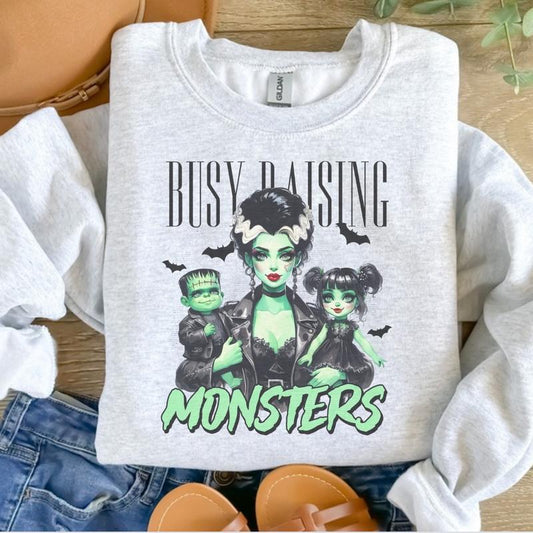 Busy Raising Monsters Sweatshirt - Ash Grey