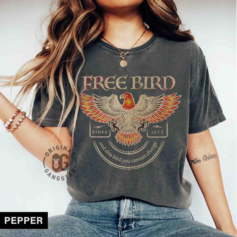 Free Bird Shirt, Band TShirt, Old School Band T-shirt, Retro Music Shirt, Rock Band Tee, Oversized Trendy Shirts