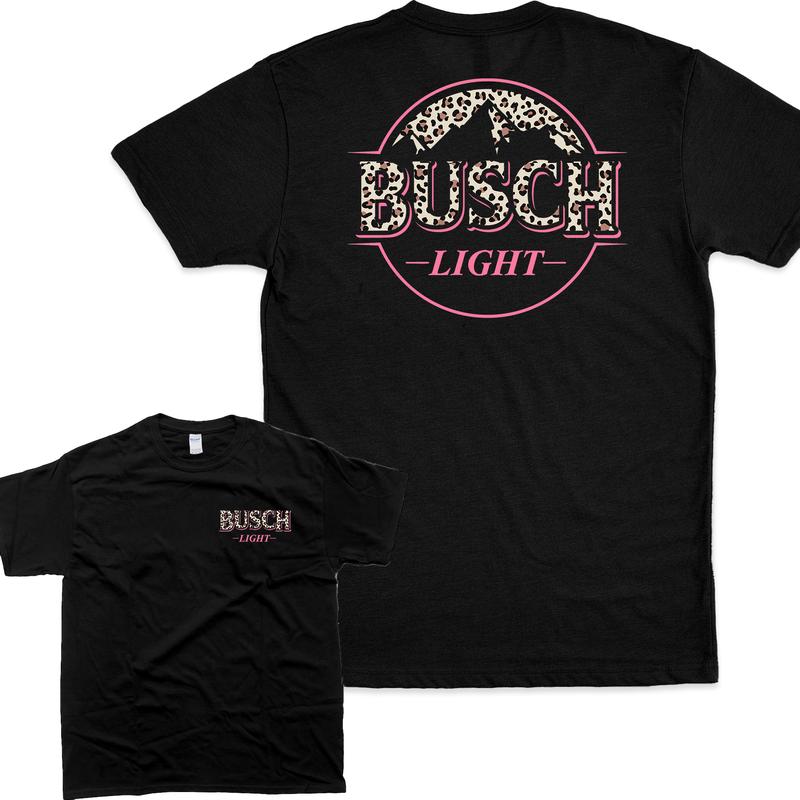 Top Busch Light Leopart Logo T-shirt 2 Side Unisex Size Range - For Everyone - Every Color Available Fashion Varieties - Statement Pieces - Unisex App