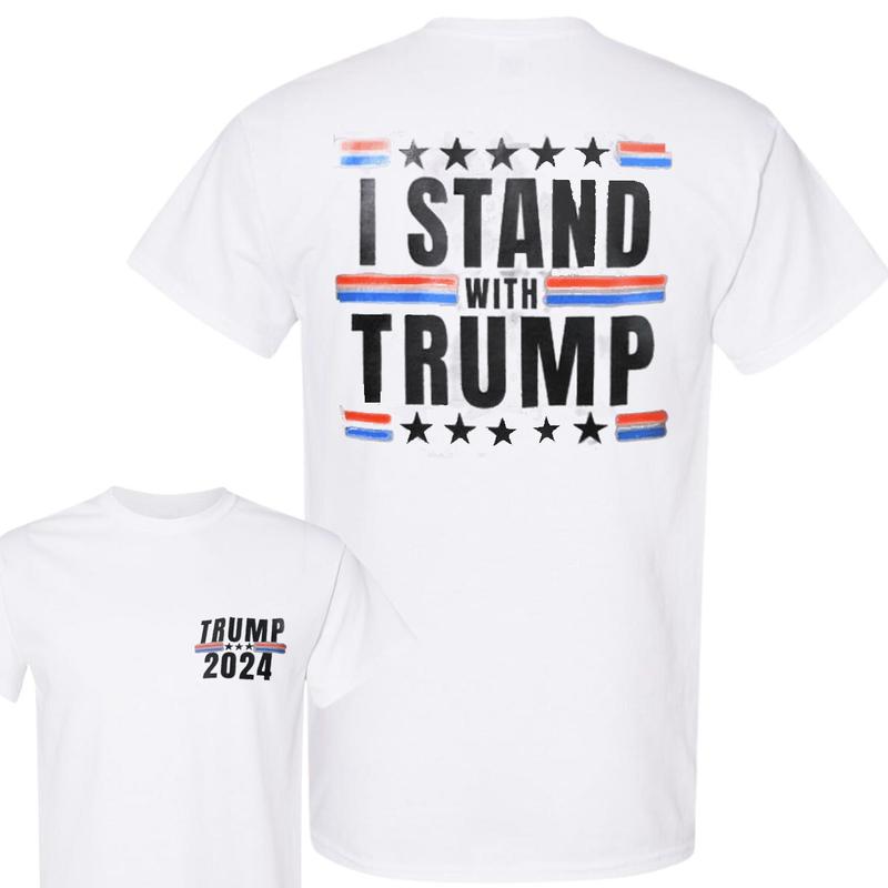 I Stand With Trum Tshirt, Full Color, For Men, For Women Classic Cotton