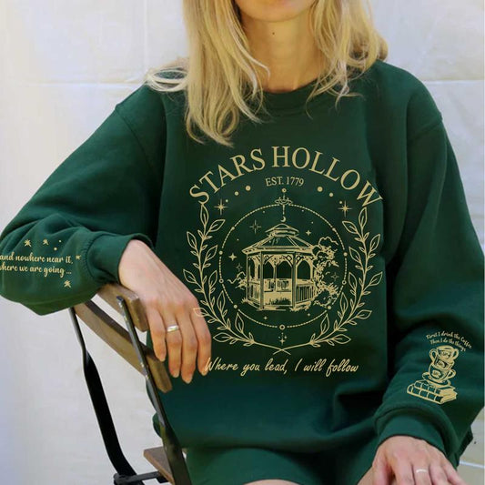 Stars Hollow Where You Lead I Will Follow Sweatshirt, Stars Hollow Sweatshirt, Luke's Diner Stars Hollow Sweatshirt, Stars Hollow 1779 Connecticut Swe