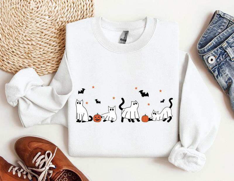 Halloween shirt, Cat shirt, Ghost Shirt, Halloween shirt, Halloween Cat Shirt, Cat Lover Shirt, Black Cat Shirt, Spooky Season
