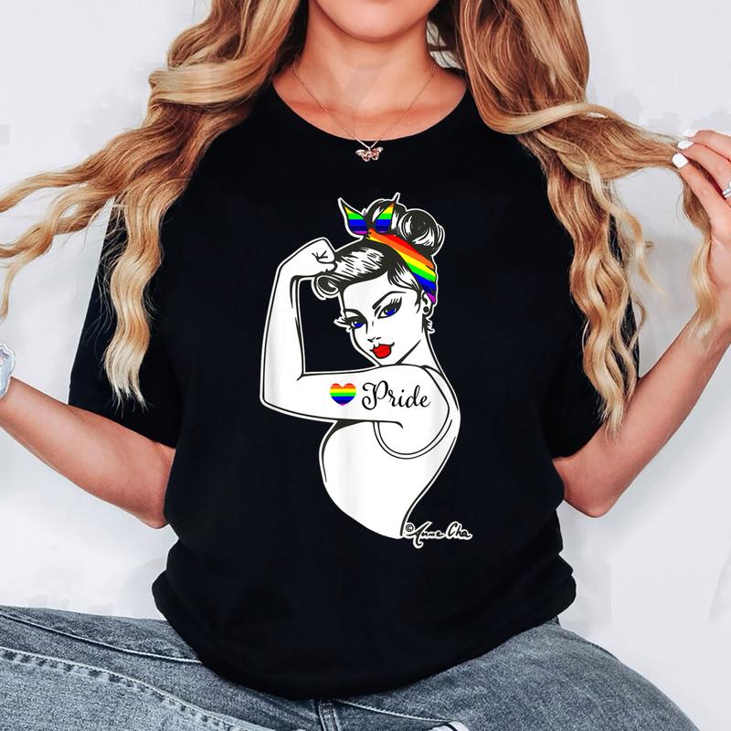 LGBT Girl Power Heart LGBT Flag LGBT Pride Month Gay Pride T-Shirt