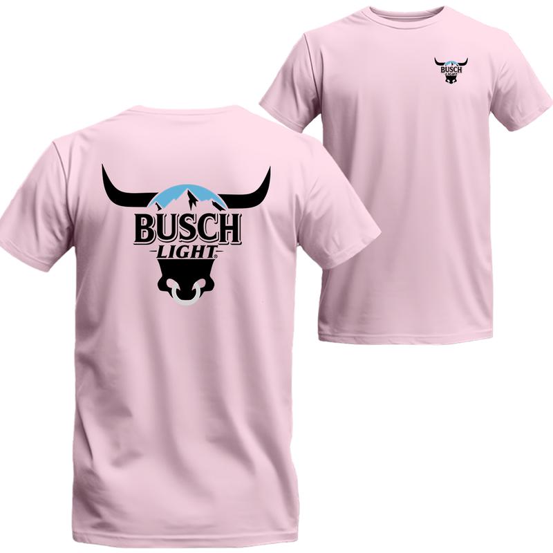 Busch Rodeo Bull Horns Shirt Double Sides Graphic T-shirt, Busch Short Sleeve Tee Shirt, Beer Shirt Viral, Menswear Top Underwear Streetwear