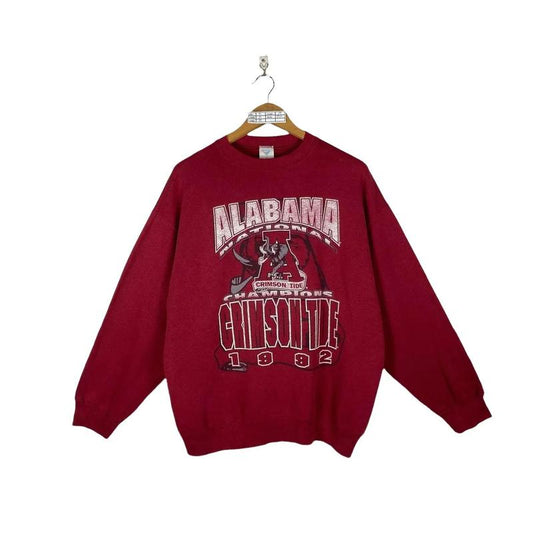 Alabama Crimson Tide Sweatshirt Vintage 90S University Of Alabama Crimson Tide Football Pullover Crewneck Cotton Menswear