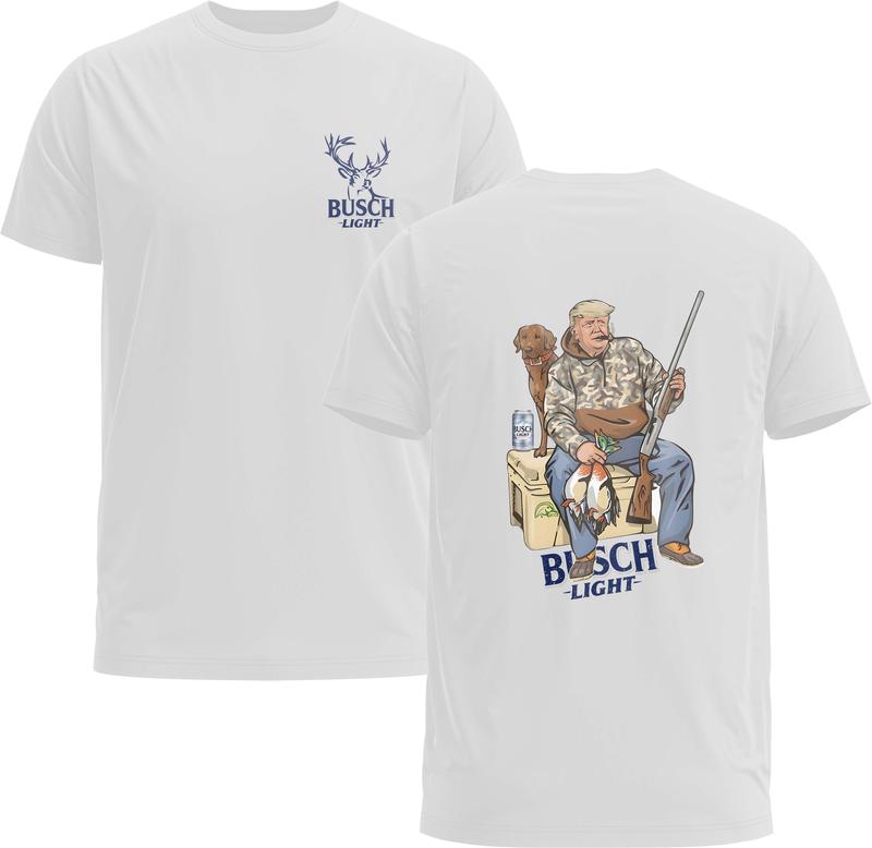Trump Hunter Busch Light Tee - Busch Light Beer Unisex Gift - Gildan 5000 Graphic TShirt, Heavy Cotton, Full Sizing & Colors