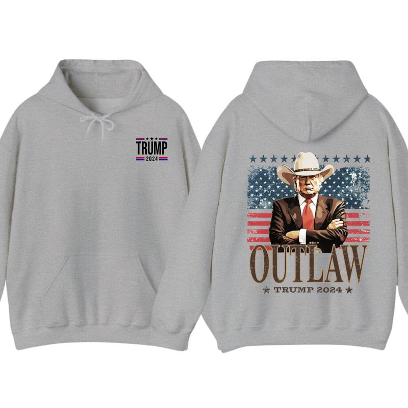 Outlaw For Presiident Trummp Cowboy 2024 Hoodie Shirt, Western Trummp Cowboy Shirt, Gifts for Men and Women, Full Size