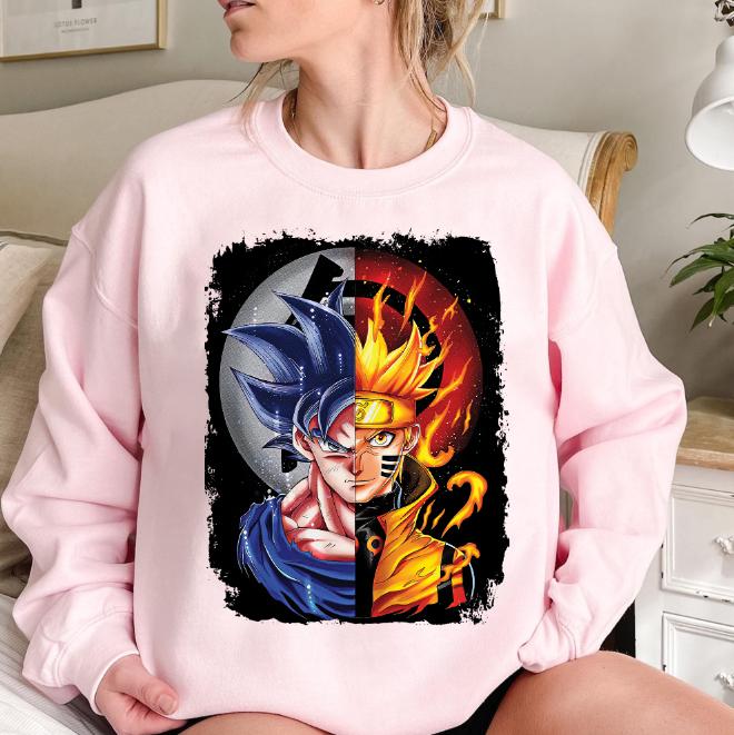 G0kuu and Narut0 DB Shirt Crewneck Sweatshirt Hoodie, Drag0n B4ll Z Anjme Shirt, Anjme Shirt