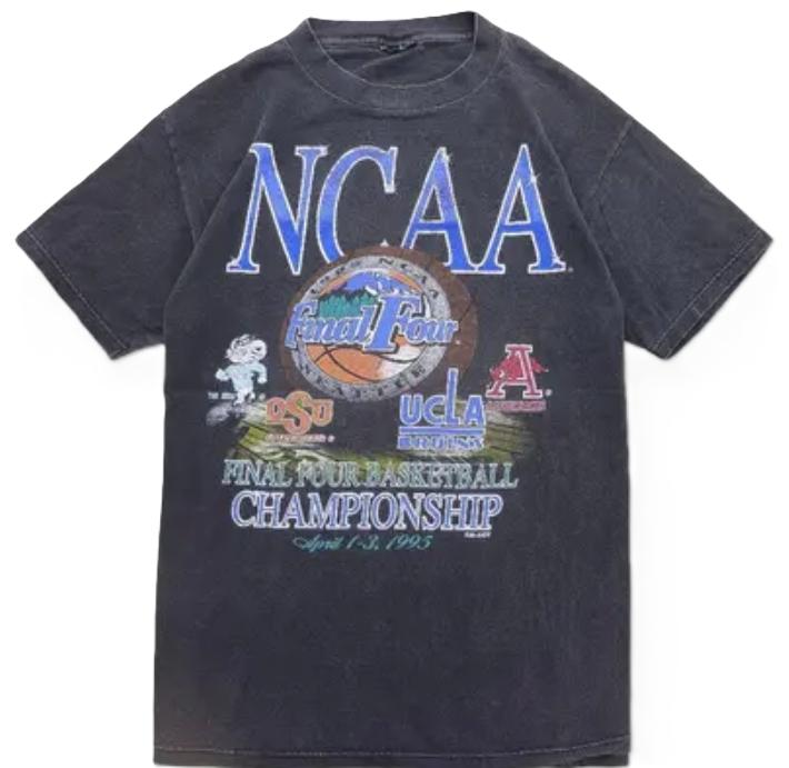 1995 NCAA Final Four Championship Vintage t-shirt Menswear Top Underwear Tshirt Streetwear Man Tropical Crewneck Shortsleeve Round Neck Casual