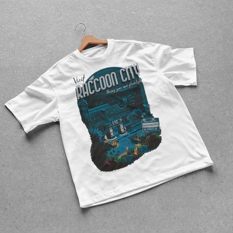 Vintage Visit Raccoon City T-Shirt ,Retro Resident Evil Shirt,Resident Evil Tshirt, Gift For Gaming Lovers Casual Clothing Fabric Menswear Sweatshirts