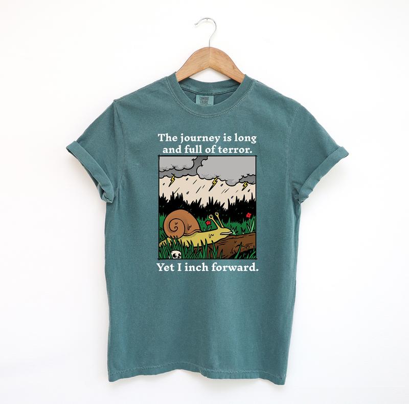 The Journey Is Long Snail Tshirt, Funny Tshirt, Comfort Colors Shirt
