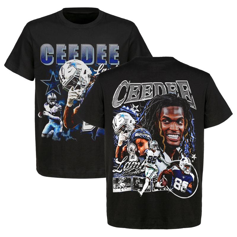 CeeDee Lamb Dallas Graphic T-Shirt  Heavy Cotton  Men's & Women's Retro American College Football Shirt
