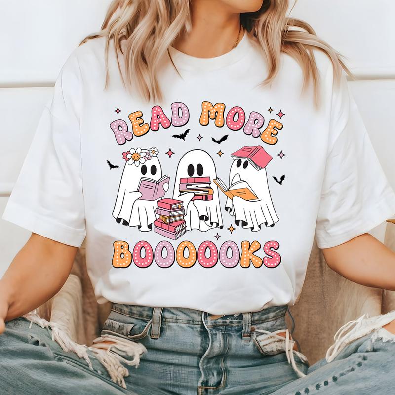 Read More Books Spooky Teacher Shirt, Halloween Shirt for Teacher, Teacher Halloween Shirt, Groovy Ghost Teacher Tshirt, Reading Teacher Tee