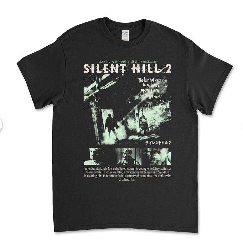 Silent Hill 2 Videogame Black Retro Gaming T-Shirt Tee Menswear Top Underwear Tshirt Streetwear Man Tropical Crewneck Shortsleeve Round Neck Casual