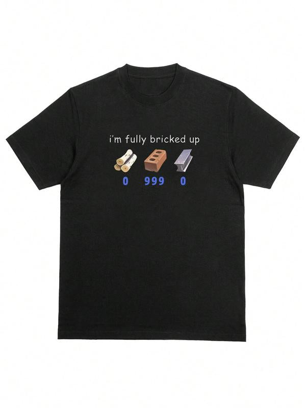 Men's Letter  Print Round Neck Graphic Tee, Regular Fit Casual Short Sleeve T-shirt, Men's Summer Top for Daily Wear