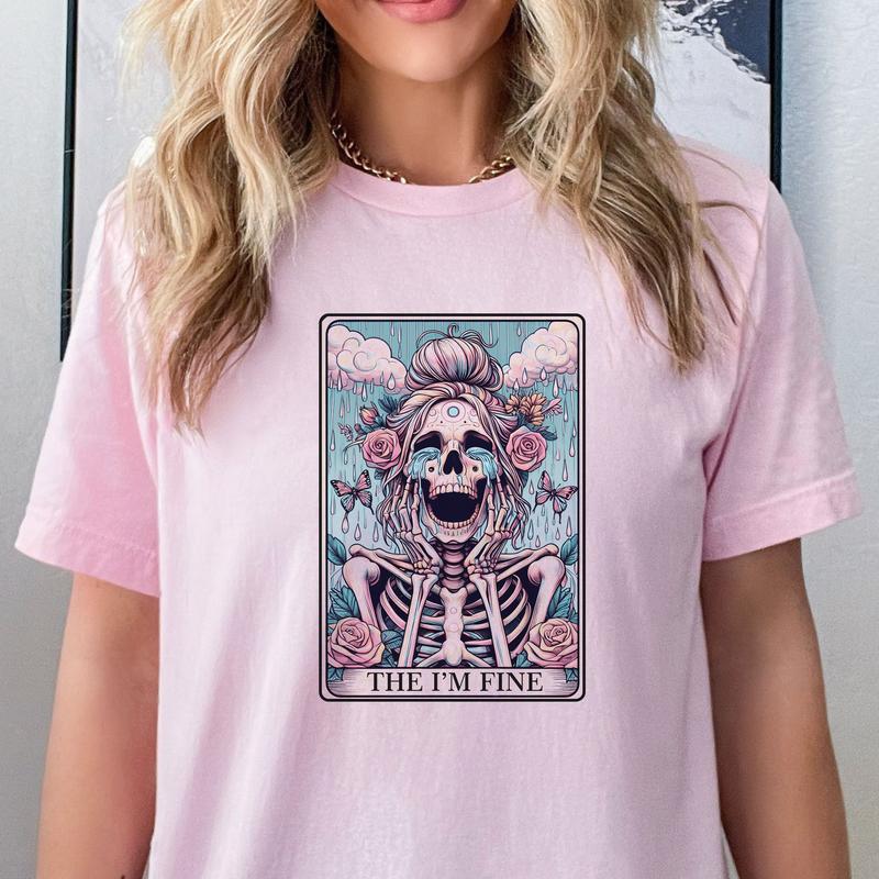 Tarot Card Mental Health T-Shirts - Print is Sublimation, Unisex Non-Fitted T-Shirt,Funny Tee, Gift Idea, Relaxed Fit, Casual Apparel,Great with Jeans