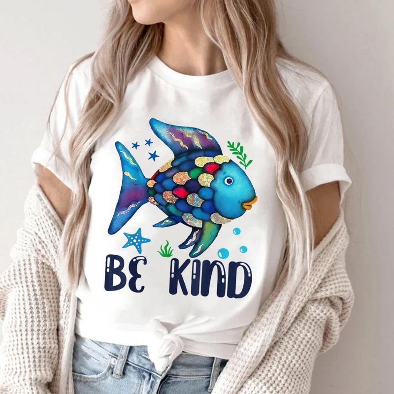 Be Kind Shirt, Rainbow Scale Fish Teacher Reading Book Nostalgia Parody Shirt, Teacher Shirt, Rainbow Fish Shirt, Reading Shirt, Librarian Shirt, Teac