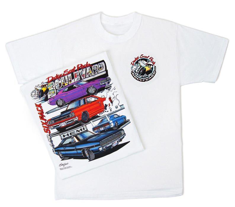 Dodge Scat Pack Boulevard White T-Shirt - Mopar Challenger RT Charger Super Bee Daytona