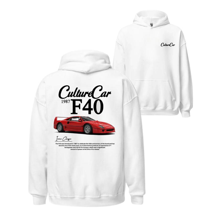 Ferrari F40 T-shirt, Hoodie, Sweater, Car Enthusiast Shirt, Car Clothing, 90's Car, Unisex, Vintage car shirt
