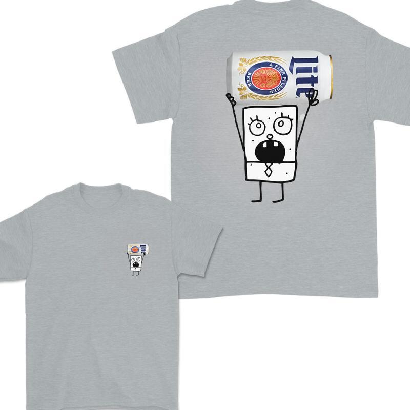 Doodlebob Miler Lite Essential 2 Sides T-shirt, Miler Lite Unisex T-shirt Full Color For Men, For Women, Miler Lite Beer Shirt