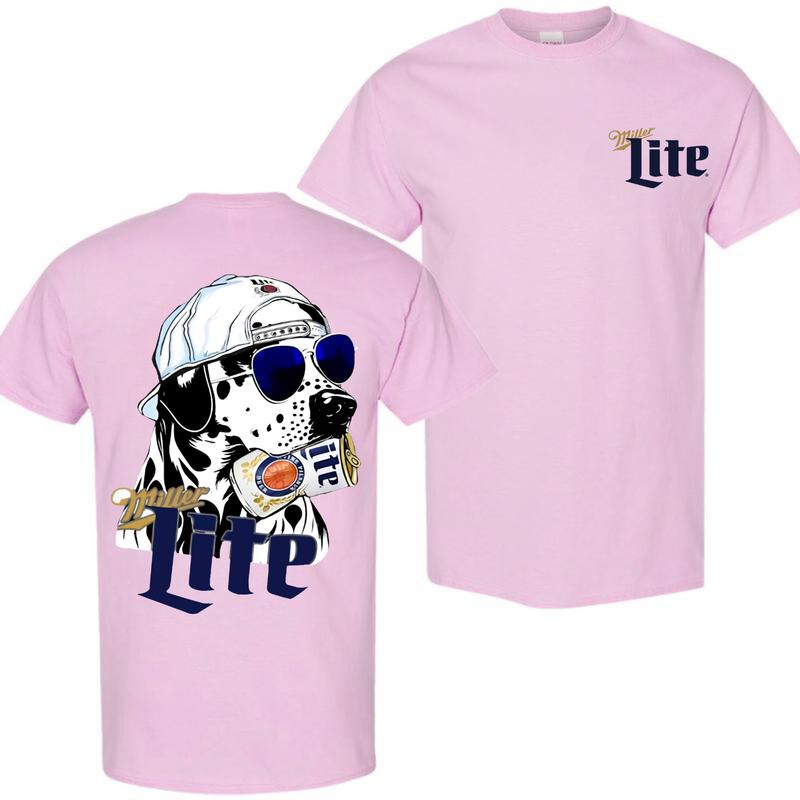 Miller Hunting Dalmatian Dog 2 Siders Hoodies, Miler Lite T-shirt, Perfect For Beer Lovers, Unisex for Men and For Women Classic Cotton