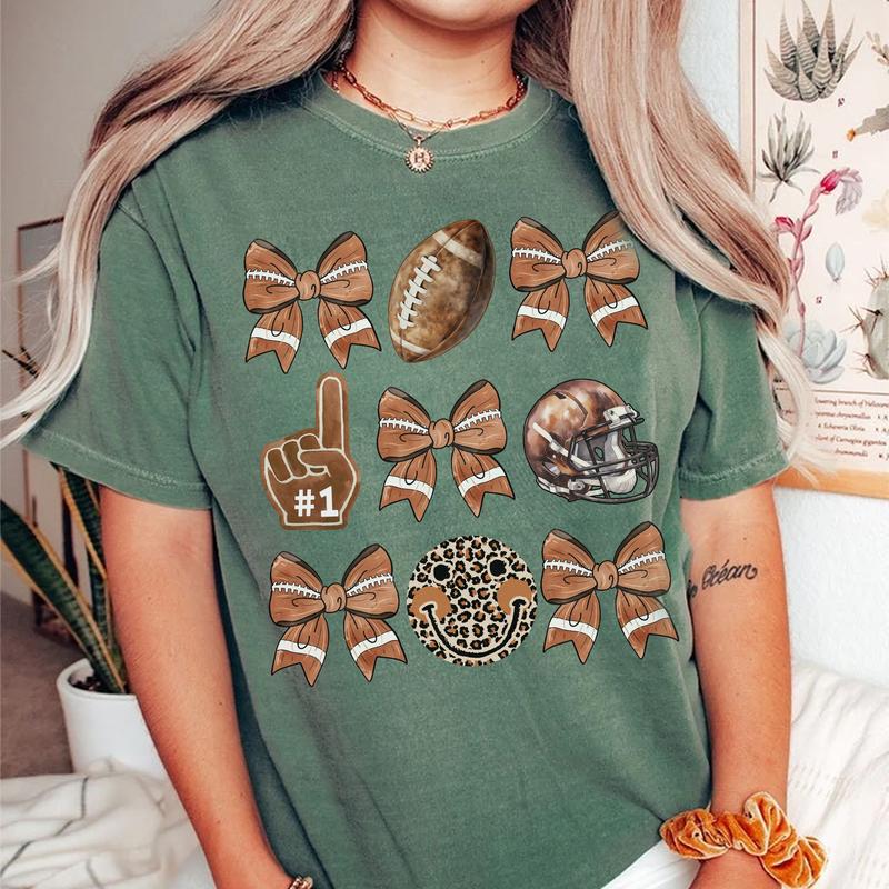 Coquette Football Shirt, Football Mom Shirt, Game Day, Fall Football Bow, Football Season, Sport Team Matching Shirt, Sport Gift