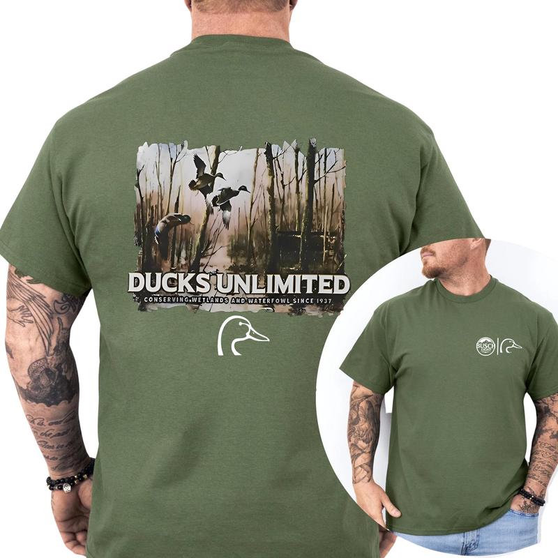 Busch Light Ducks Unlimited Shirt T-Shirt, Hunting Tee Shirt, Gift For Men, Love, Athletic, Casual Menswear, Classic Cotton Top