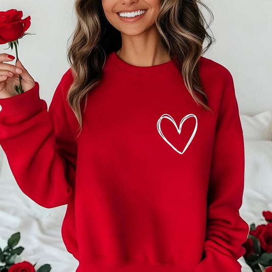 Valentines Heart Sweatshirt, Womens Valentine's Day Sweatshirt, Couple Gift Sweatshirt, Heart Hoodie, Anniversary Day Gift, Christmas Gift