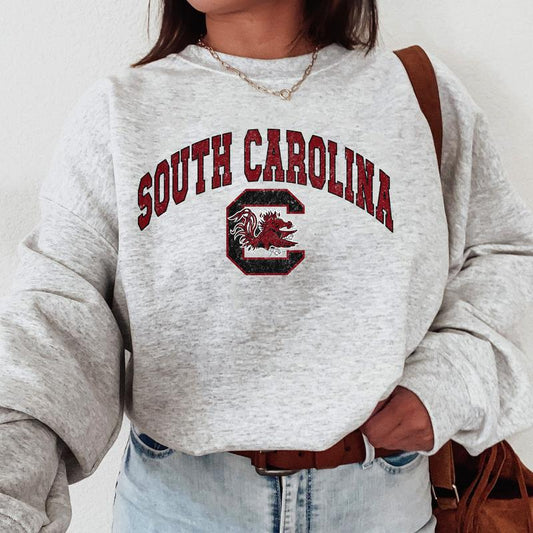 South Carolina Gamecocks Vintage Football NCAA Trendy Sweatshirt, University of South Carolina Unisex Football NCAA Shirt, Gift For Men, Gift For Girl