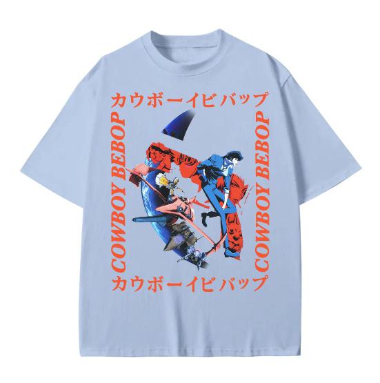 Cowboy Bebop Adult New T-shirt - Character Collage In Kanji Box tshirt Cotton Decoration
