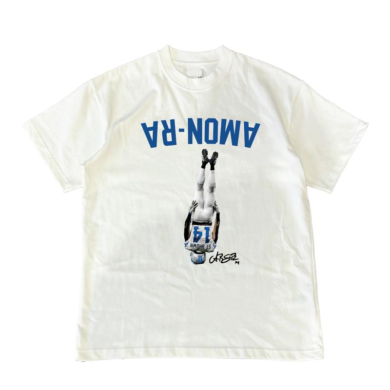 Amon-Ra St.Brown Headstand Football Team T-shirt University Menswear Top Streetwear Shortsleeve Sport Basketball Football