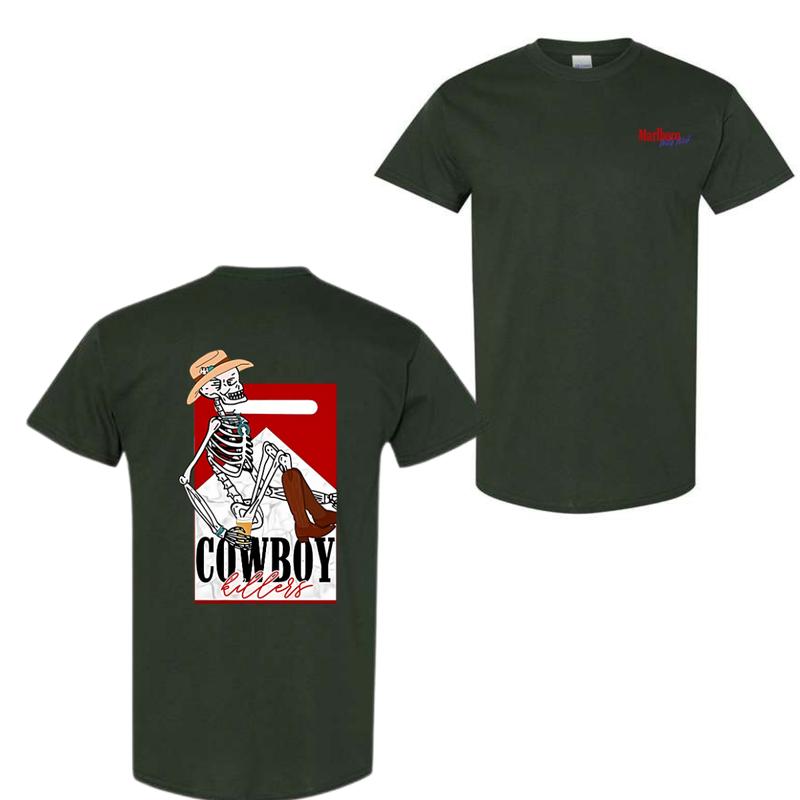 Vintage Marlboro Cowboy Wild West Shirt Cowboy Killlier Unisex Graphic 2 Sided - Fit, For Men, Clothing Love Plain Party T-Shirts Casual Cotton