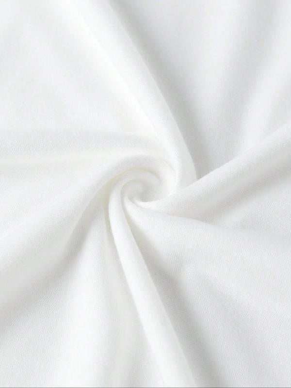 Women's Cartoon Letter & Floral Graphic Print Round Neck Tee, Summer Clothes WomenÂ Casual Fashion Drop Shoulder Short Sleeve T-shirt for Summer, Ladie