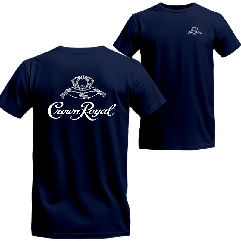 Crown Royal Black And White Logo T-shirt, Crown Royal Short Sleeve Tee, Beer Shirt Viral Menswear Top