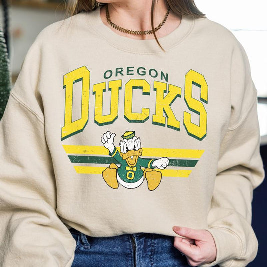 Oregon Ducks Vintage Football NCAA Sweatshirt, Vintage Sweatshirt NCAA, Classic Sport Sweatshirt, Gifts For Football Fan Sport
