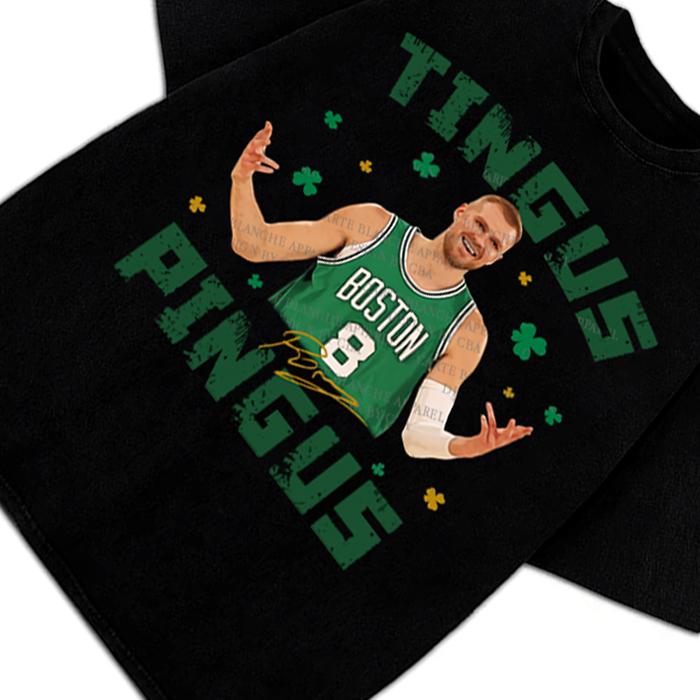 Tingus Pingus Kristap Porzingis T-Shirt Boston Basketball Custom Fan Art Design Graphic T-Shirt Graphic Tee Crewneck Cotton Menswear Oversized