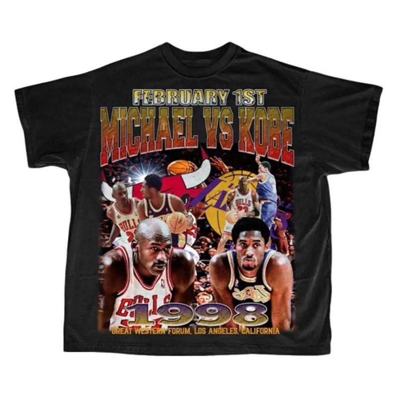 Michael Jordan vs Kobe Bryant Graphic Tee â€“ Vintage Bootleg Streetwear