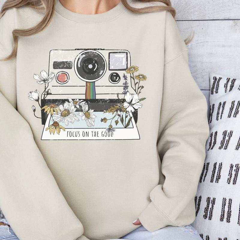 Focus on the Good Sweatshirt in Tan - Adult Crewneck Soft
