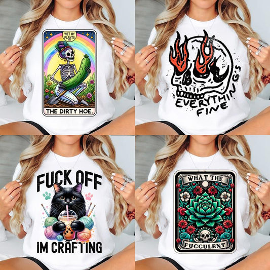 Everything's Fine Funny T-Shirts  - Print is Sublimation, Unisex T-Shirt, Funny Tee,Gift Idea, Relaxed Fit, All Seasons, Fun Style, Comfortable