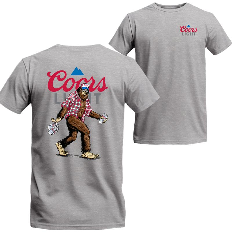 Bigfoot Coors Light 2 Sides Unisex Shirt, Bigfoot Shirt, Coors Light Beer Shirt, Menswear Top Underwear Streetwear Tshirt