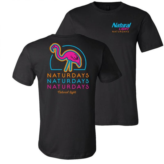 Natural Light Naturdays Neon Flamingo 2 Sided Tshirt, Natural Light Tshirt Full Color For Men And Women Tshirt, Natural Light Beer Tshirt