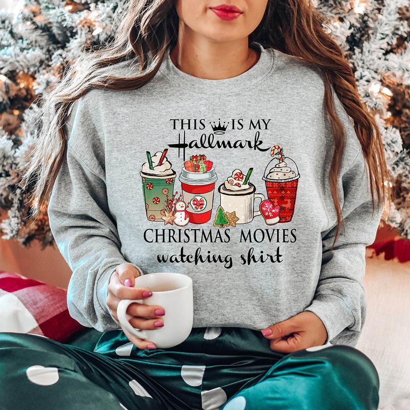 This Is My Movie Watching Christmas Crewneck Sweatshirt, Hoodie, T-shirt