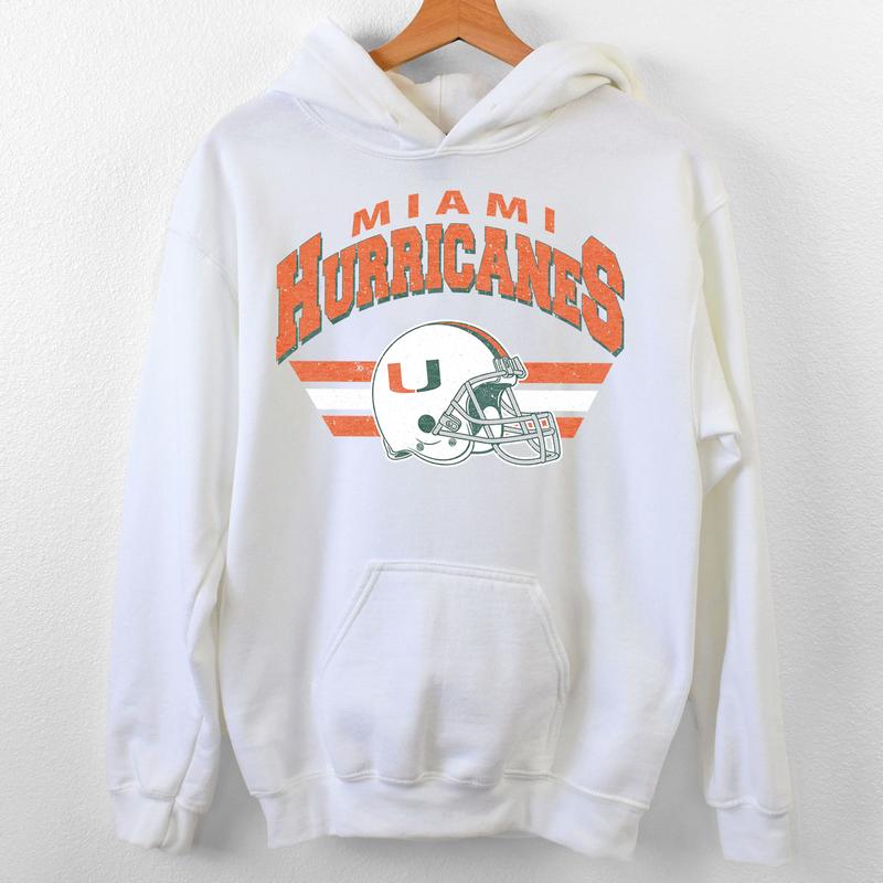 Miami Hurricanes Vintage Football NCAA Sweatshirt - Tshirt - Hoodie, University of Miami Unisex Football NCAA Shirt, Unisex Vintage NCAA Shirt, Classi