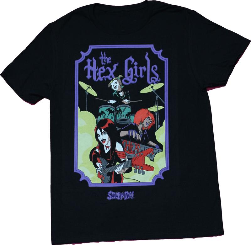 Scooby Doo New Adult T-Shirt,  Rocking Hex Girls Bandin Box T-shirt, Unisex T-shirt all size S to 3XL