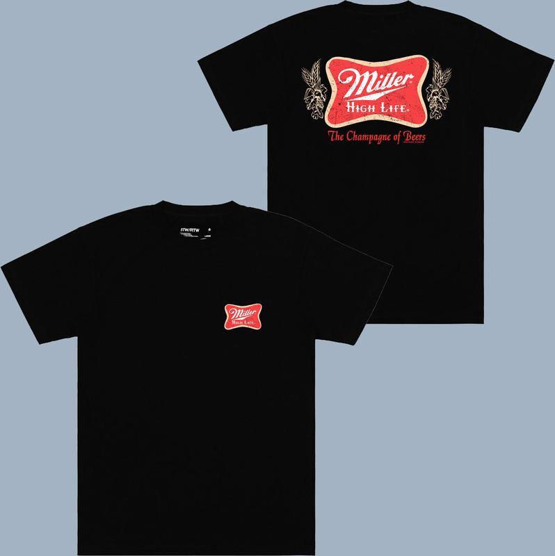 Miller High Life Mens Tee - 2 Side - Dynamic Prints - For Everyone - Extended Size Range - Fashion For All - Shades For Everyone