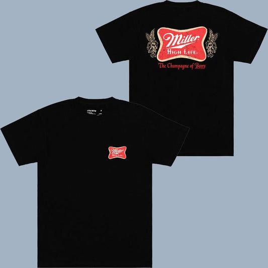 Miller High Life Mens Tee - 2 Side - Dynamic Prints - For Everyone - Extended Size Range - Fashion For All - Shades For Everyone