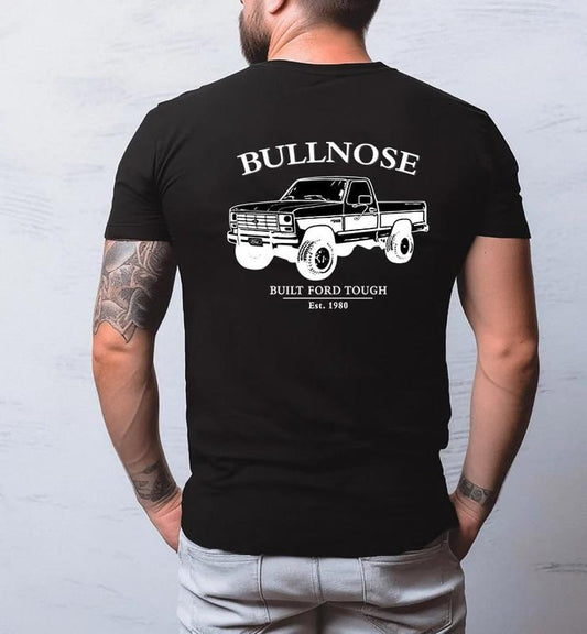Vintage Vibe 2 Sides Bullnose Ford F250 1980 Men's Cotton Tee Old School Ford Tee Gift for Him Truck Shirt Classic Ford Truck Casual Menswear