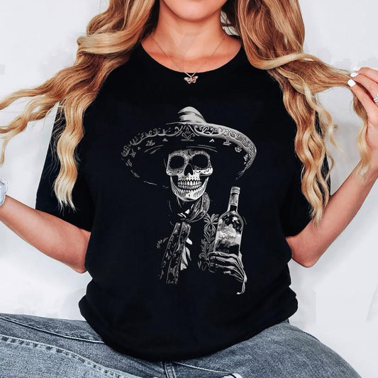 Vintage Skeleton Tequila Mexico Dia De Los Muertos Mexican T-Shirt, Trends Original Design y2k, Gift For him and her, Trendy shirt, gifts for fan, Gra