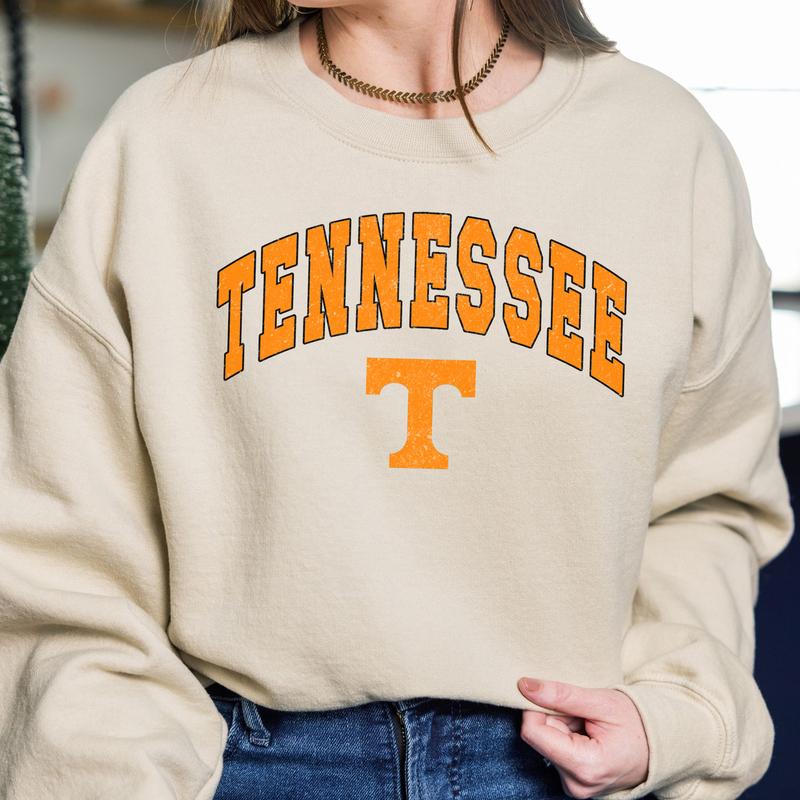 Tennessee Volunteers Vintage Football NCAA Trendy Sweatshirt, University of Tennessee Unisex Football NCAA Shirt, Gift For Men, Gift For Girls, Crewne