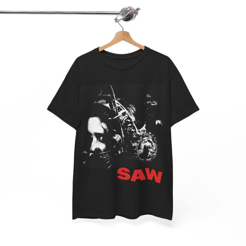 Saw Reverse Bear Trap movie Tee, Saw H0rr0r Movie Menswear Cotton Tshirt Streetwear
